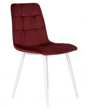 Стул обеденный DOBRIN CHILLY, Бордовый Holland 47, основание белое в Чебаркуле - chebarkul.ok-mebel.com | фото 3