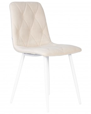 Стул обеденный DOBRIN CHILLY ROMBO, Бежевый Simple 44, основание белое в Чебаркуле - chebarkul.ok-mebel.com | фото 2
