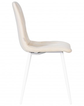 Стул обеденный DOBRIN CHILLY ROMBO, Бежевый Simple 44, основание белое в Чебаркуле - chebarkul.ok-mebel.com | фото 3