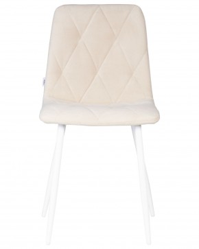 Стул обеденный DOBRIN CHILLY ROMBO, Бежевый Simple 44, основание белое в Чебаркуле - chebarkul.ok-mebel.com | фото 6