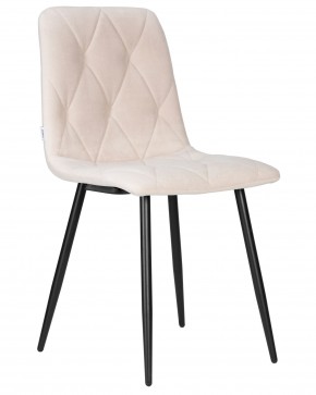 Стул обеденный DOBRIN CHILLY ROMBO, Бежевый Simple 44, основание черный в Чебаркуле - chebarkul.ok-mebel.com | фото