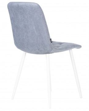 Стул обеденный DOBRIN CHILLY ROMBO, Серо-голубой Simple 26, основание белый в Чебаркуле - chebarkul.ok-mebel.com | фото 4