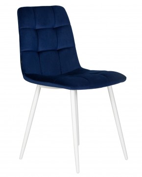Стул обеденный DOBRIN CHILLY, Темно-синий Holland 60, основание белое в Чебаркуле - chebarkul.ok-mebel.com | фото 2