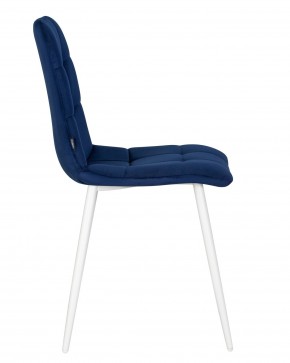 Стул обеденный DOBRIN CHILLY, Темно-синий Holland 60, основание белое в Чебаркуле - chebarkul.ok-mebel.com | фото 3