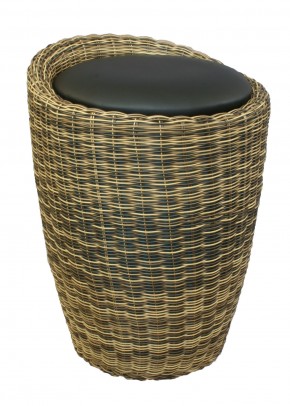 Табурет с местом для хранения LM-1100Rattan, чёрный в Чебаркуле - chebarkul.ok-mebel.com | фото