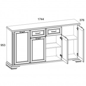 Тумба 4D1S, MONAKO, цвет Сосна винтаж/дуб анкона в Чебаркуле - chebarkul.ok-mebel.com | фото 2