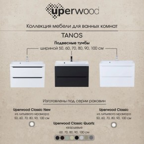 Тумба под раковину Uperwood Tanos 50 см, подвесная, белая/графит в Чебаркуле - chebarkul.ok-mebel.com | фото 10