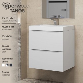 Тумба под раковину Uperwood Tanos 50 см, подвесная, белая матовая в Чебаркуле - chebarkul.ok-mebel.com | фото 6