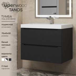 Тумба под раковину Uperwood Tanos 70 см, подвесная, черная матовая в Чебаркуле - chebarkul.ok-mebel.com | фото 3