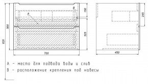 Тумба под раковину Uperwood Tanos 70 см, подвесная, черная матовая в Чебаркуле - chebarkul.ok-mebel.com | фото 7