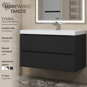 Тумба под раковину Uperwood Tanos 90 см, подвесная, черная матовая в Чебаркуле - chebarkul.ok-mebel.com | фото 3