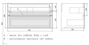Тумба под раковину Uperwood Tanos 90 см, подвесная, черная матовая в Чебаркуле - chebarkul.ok-mebel.com | фото 7