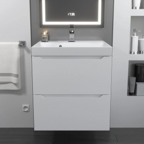 Тумба с раковиной Uperwood Tanos 50 см, подвесная, белая матовая в Чебаркуле - chebarkul.ok-mebel.com | фото 10