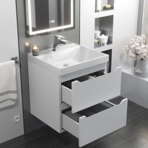 Тумба с раковиной Uperwood Tanos 50 см, подвесная, белая матовая в Чебаркуле - chebarkul.ok-mebel.com | фото 11