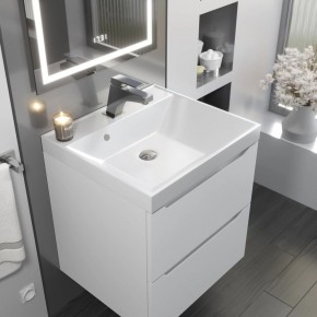 Тумба с раковиной Uperwood Tanos 50 см, подвесная, белая матовая в Чебаркуле - chebarkul.ok-mebel.com | фото 9