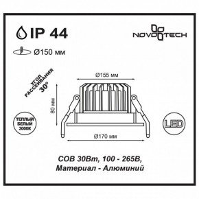 Встраиваемый светильник Novotech Drum 357604 в Чебаркуле - chebarkul.ok-mebel.com | фото 3