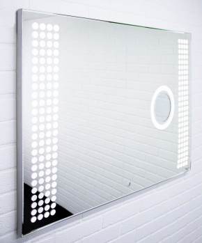 Зеркало Cosmo 100 alum (линза) с подсветкой Sansa (SCL1026Z) в Чебаркуле - chebarkul.ok-mebel.com | фото 3