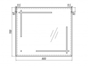 Зеркало Ray 80 black с подсветкой Sansa (SR1037Z) в Чебаркуле - chebarkul.ok-mebel.com | фото 7